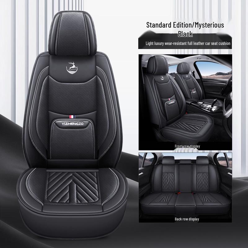 Four Seasons Nappa Leather Universal Car Seat Cushion - Full Coverage Seat Cover