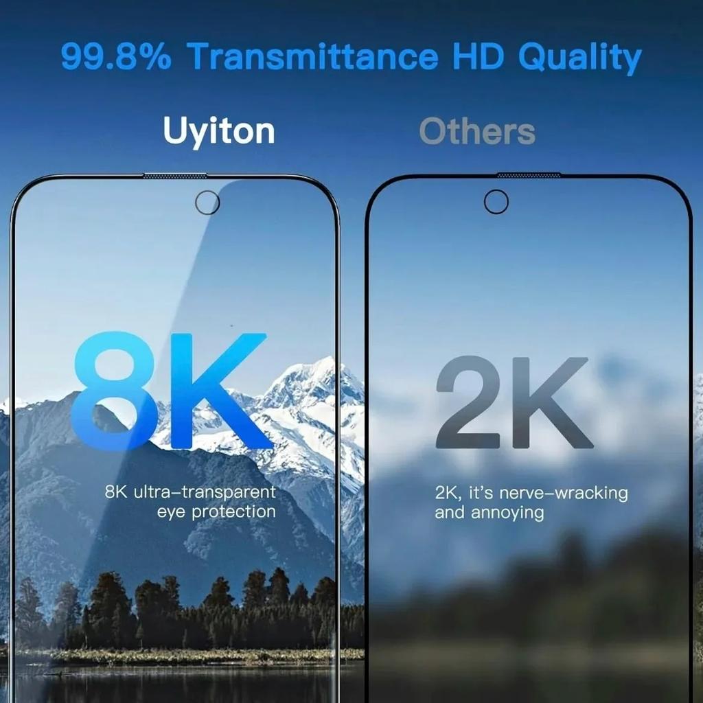 2Pcs Tempered Glass Screen Protector for iPhone 17 17Pro 17ProMax 17Air 16 15 14 Series Blue Light Protection HD Clear Anti-Scra