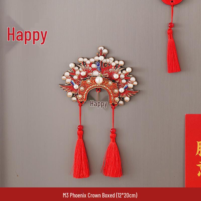 

Newlywed Celebration Phoenix Crown Magnet: Traditional Chinese Scholar Hat Decoration, Personalized Couple Gift.