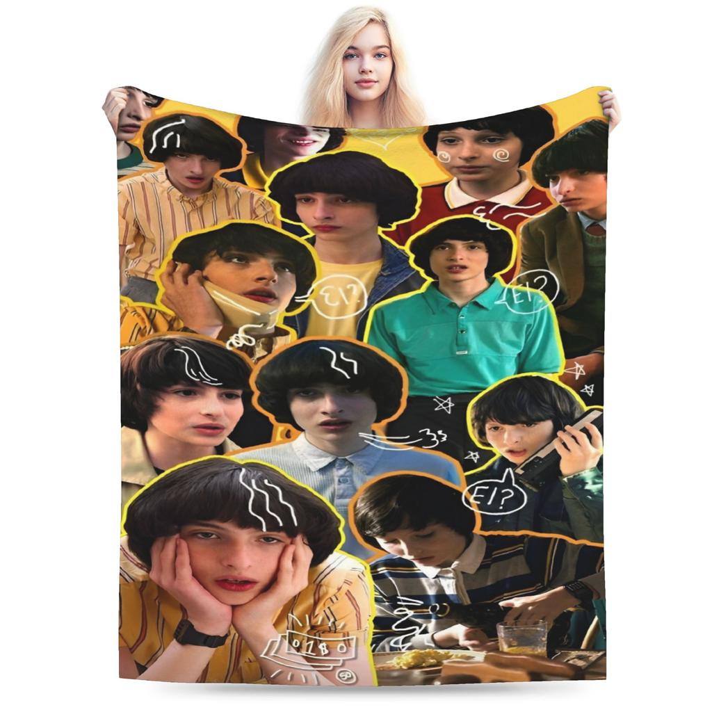 Finn Wolfhard Flanelldecke Winter Musiker Warm Weich Überwurf für Mädchen Jungen Couch Bett Lustige Tagesdecke Sofa Bettbezug