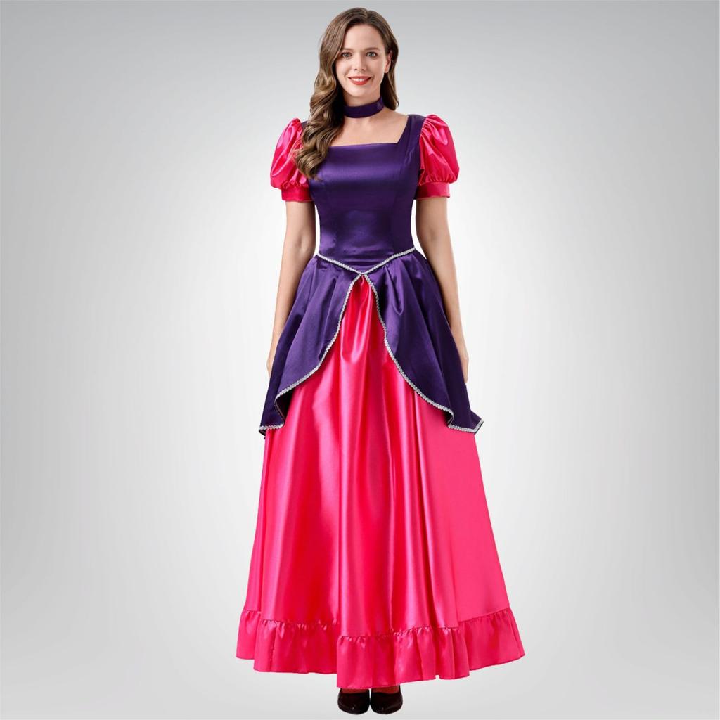 Halloween Cosplay and Lady Tremaine Dresses for Kids and Adults Size [Milky Time] Cinderella, Drizella, Anastasia, (Anastasia, Adult, L)