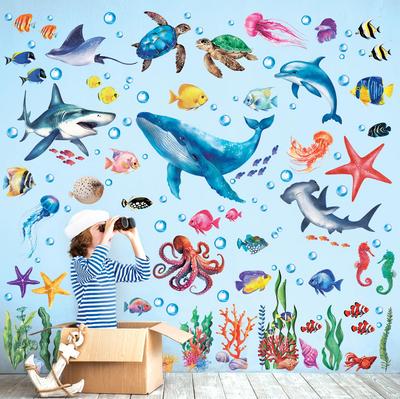 Sea Creatures Wall Stickers Decorative Wall Art for and Other DIY Suitable for and Vinyl Wallpaper for Furniture and Ideal for and Living