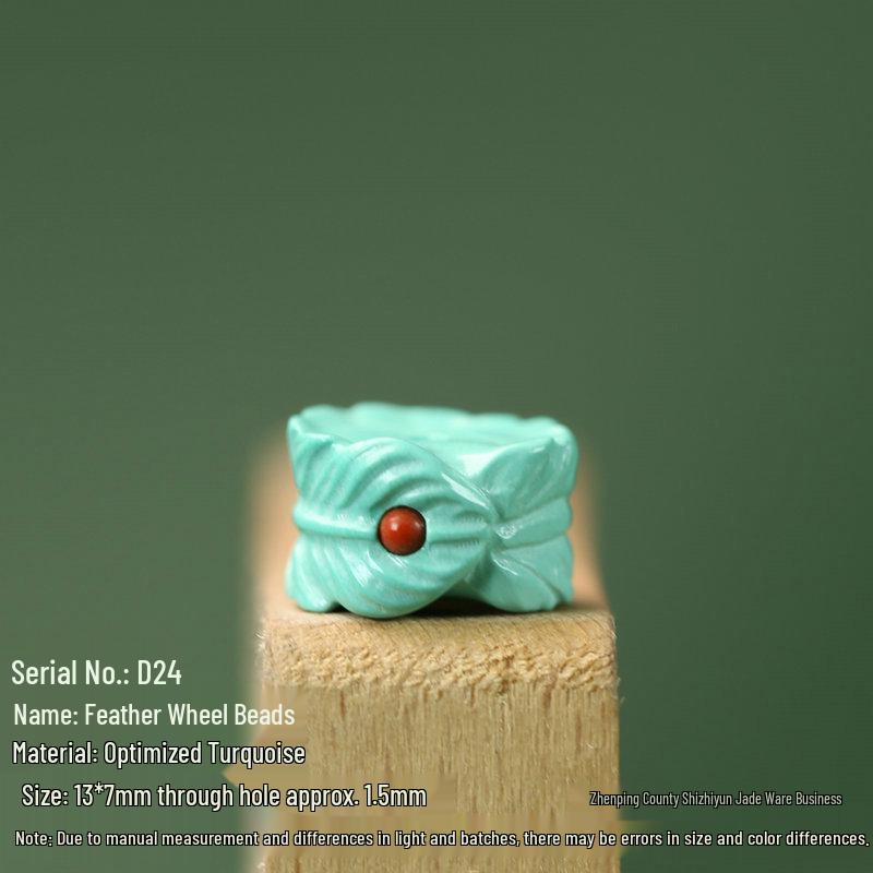 Gold Rhombus Magnesite Turquoise Feather Beads - DIY Jewelry Accessories Not specified бирюзовый