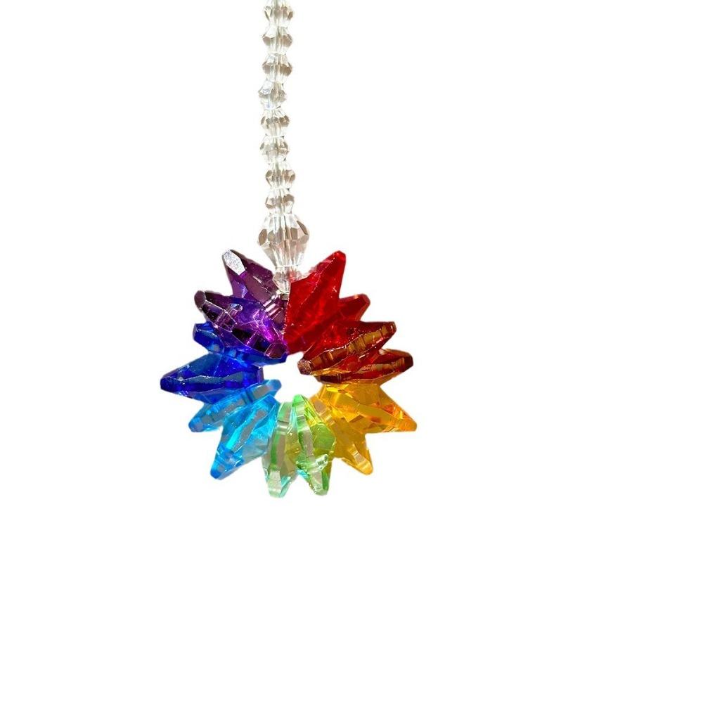 Crystal Prism Pendant Metal Hanging Decor Creative Wind Chimes Window