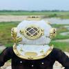 45.72 Cm White Diving Helmet Mark V US Navy Diving Divers Helmet with Wooden Base Nautical Maritime Decor Best Gift