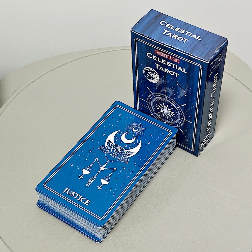 10.3*6cm Celestial Tarot Deck: Minimalist Line Art Style, Rider Waite Smith (RWS) Based 78-Card Deck, 10.3x6 Cm