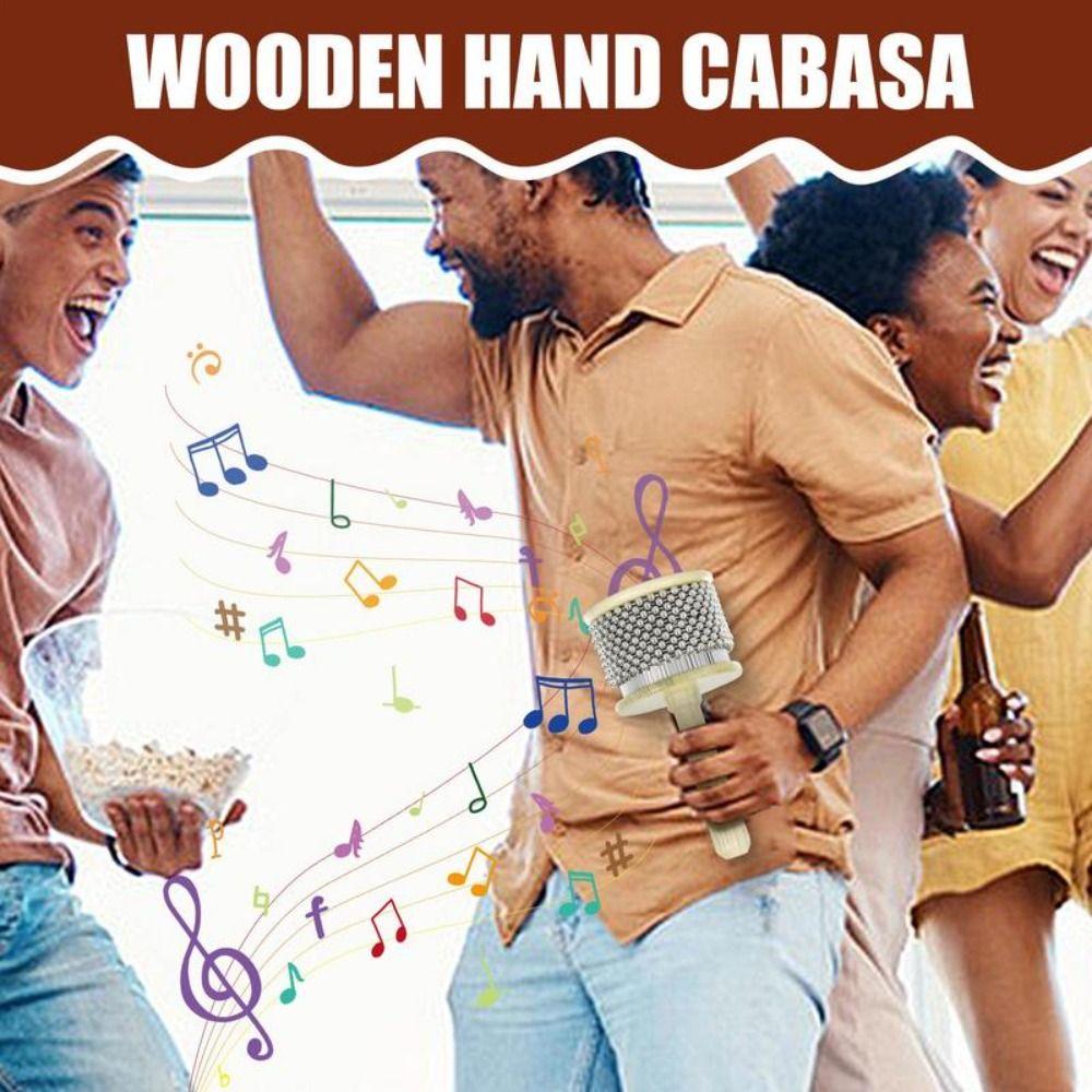 Music Education Percussion Hand Cabasa Stainless Steel Beads Hand Crank Toy  Kindergarten Home