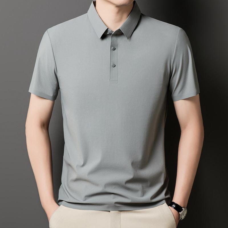 Ice Silk POLO Shirt Short-sleeved T-shirt Casual Polo Shirt T-shirt