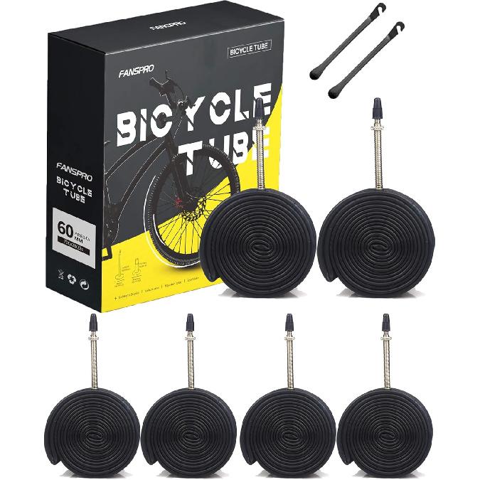 700 x 28-32c Road Bike Inner Tubes, 60mm Presta Valve Premium Quality Butyl Inner Tube, 6 Pack with 2 Tire Levers