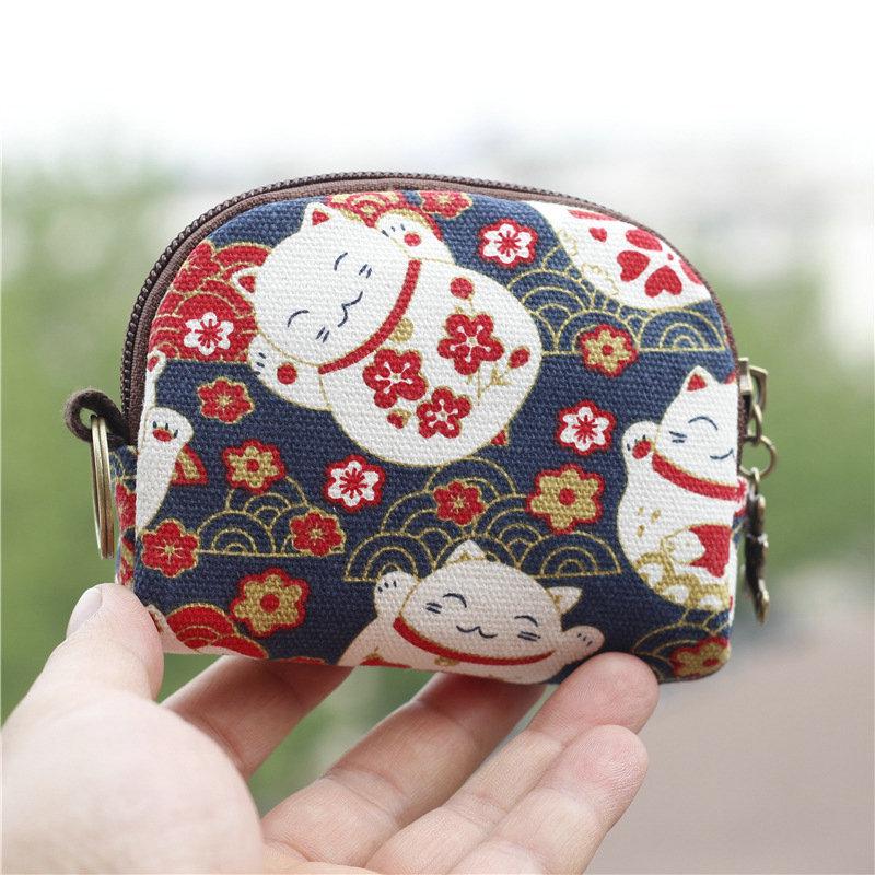 Cartoon Prints Keychain Wallet Small Card Organizer Key Pouch Ladies Money Bag Coin Purse for Girls Boys Clutch Bag