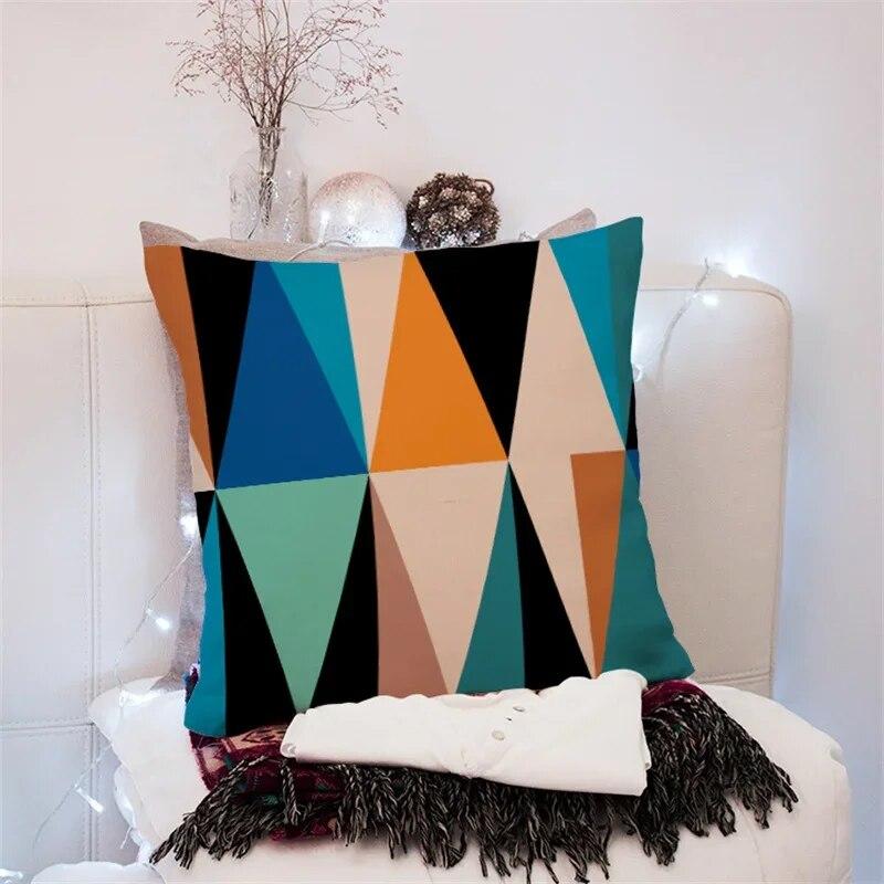 

45x45 см креативная наволочка с геометрическим рисунком лося, гостиная, диван, офисное сиденье, автомобильная подушка, украшение для дома 40x40cm