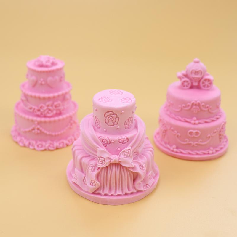 simulation double-layer small cake soap handmade silicone mold creative diy homemade aromatherapy candle mold