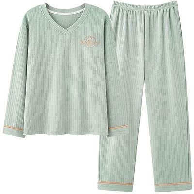 Damen-Anzug, 2-teiliges Set, Baumwoll-Pyjama, T-Shirt und Hose, Baumwolle, Übergröße, lockerer, lässiger Sommeranzug, zweiteilig, Oberteil und Hose