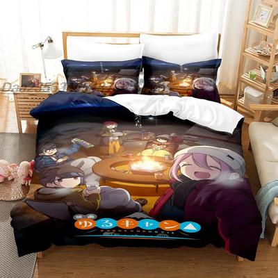 Modny Zestaw Pościeli z Nadrukiem 3D Anime Swobodny Obóz Pojedynczy Bliźniaczy Pełny Queen King Rozmiar Zestaw Pościeli dla Dorosłych Dzieci Sypialnia Poszewki na Kołdrę Zestawy