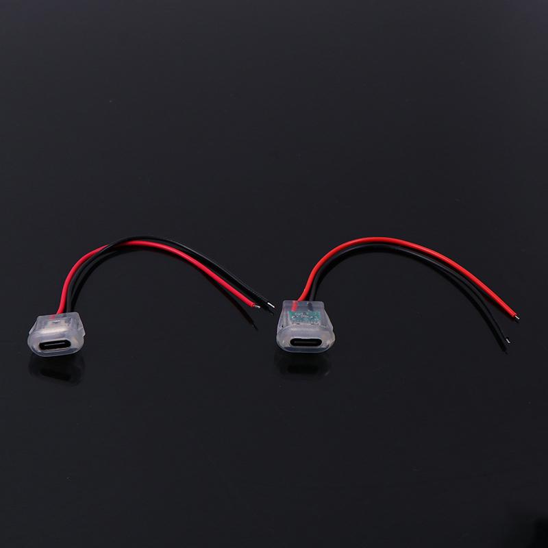 2Pin Usb Type C Input Type Charging Socket With Led Lights Plate Waterproof Usb-C Power Port Type-C Female Connector Jack