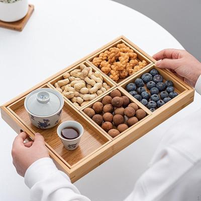 Bambus Serviertabletts Obstschale Essen für Küche Feiertage Esstisch