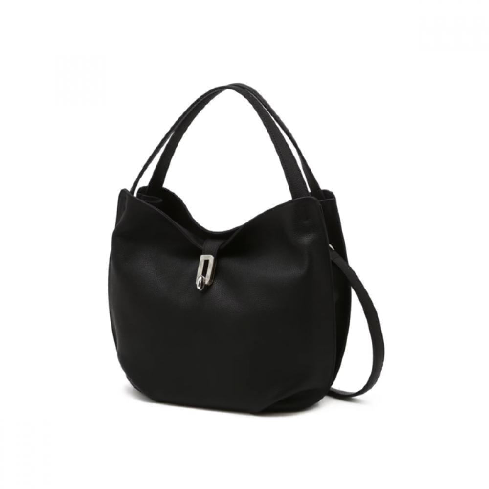 Daks Black Buckle Decoration Cowhide Tote Bag Dcba6f201bk
