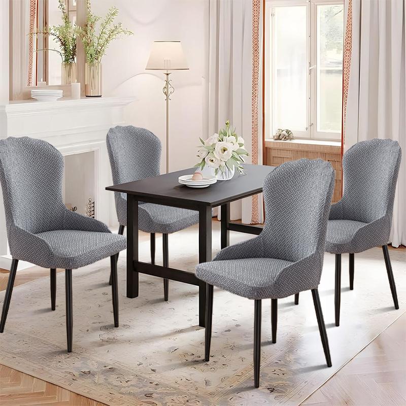 1PC Elastic Stretch Small Armchair Cover Checkered Jacquard Chair Slipcover All-inclusive Curved Chair Protector for Dining Home