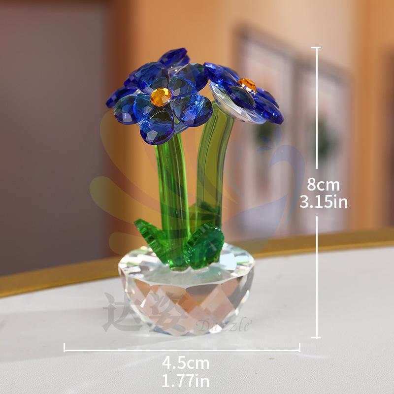 Crystal artificial flower home living room decoration ornament Nordic style lilac crystal handicraft