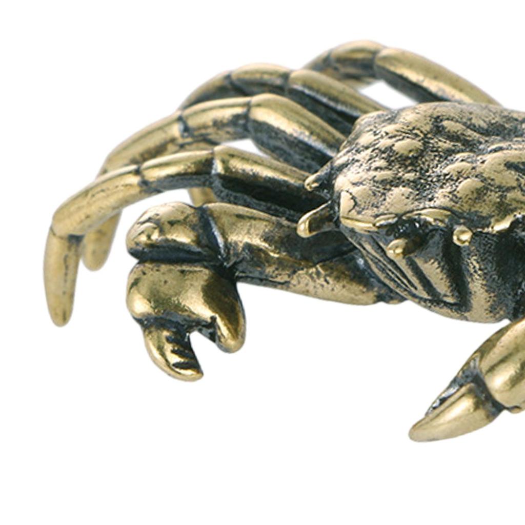 Brass Crab Figurine Animal Ornament Collectable Home Or Office Home Decor Small Animal Statue