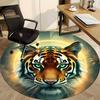 1pc Tiger Face Chair Carpet for Office Non-Slip, Machine Washable Rug for Office - Holiday DecorMachine Made yy251029117