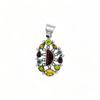 Multi Gemstone 925 Sterling Silver Pendant Necklace