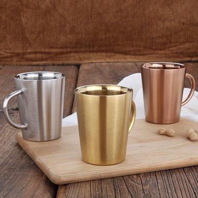 304 Stainless Steel Mug Solid Color Simple Coffee Mug with Handle Water Mug