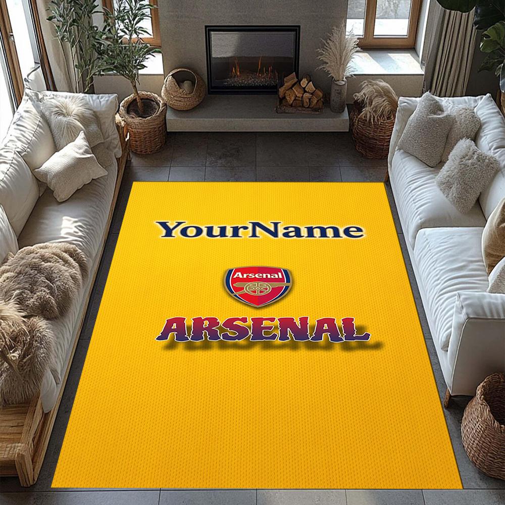 Arsenal Customizable Name Floor Mat Perfect for Living Rooms Hallway Playrooms Balcony Antislip Carpet Anime Office Decor