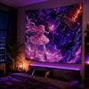 Purple Moon Magic Girl Anime Tapestry Galaxy Starry Sky Wall Hanging, Psychedelic Style Esports Bedroom Home Decor