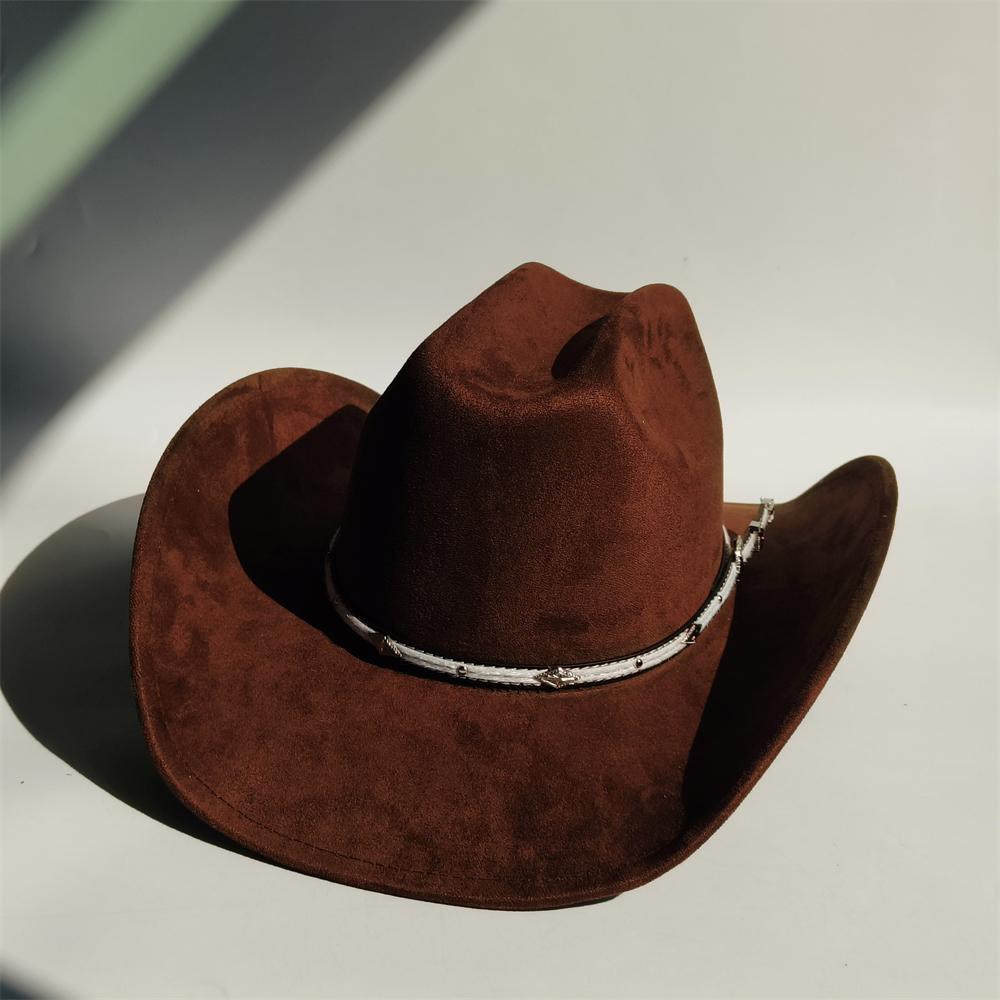 New Handmade Belt Suede Western Cowboy Hat Wide Brim Cowgirl Hat Party Hat Stage Hat Cattleman Knight Hat