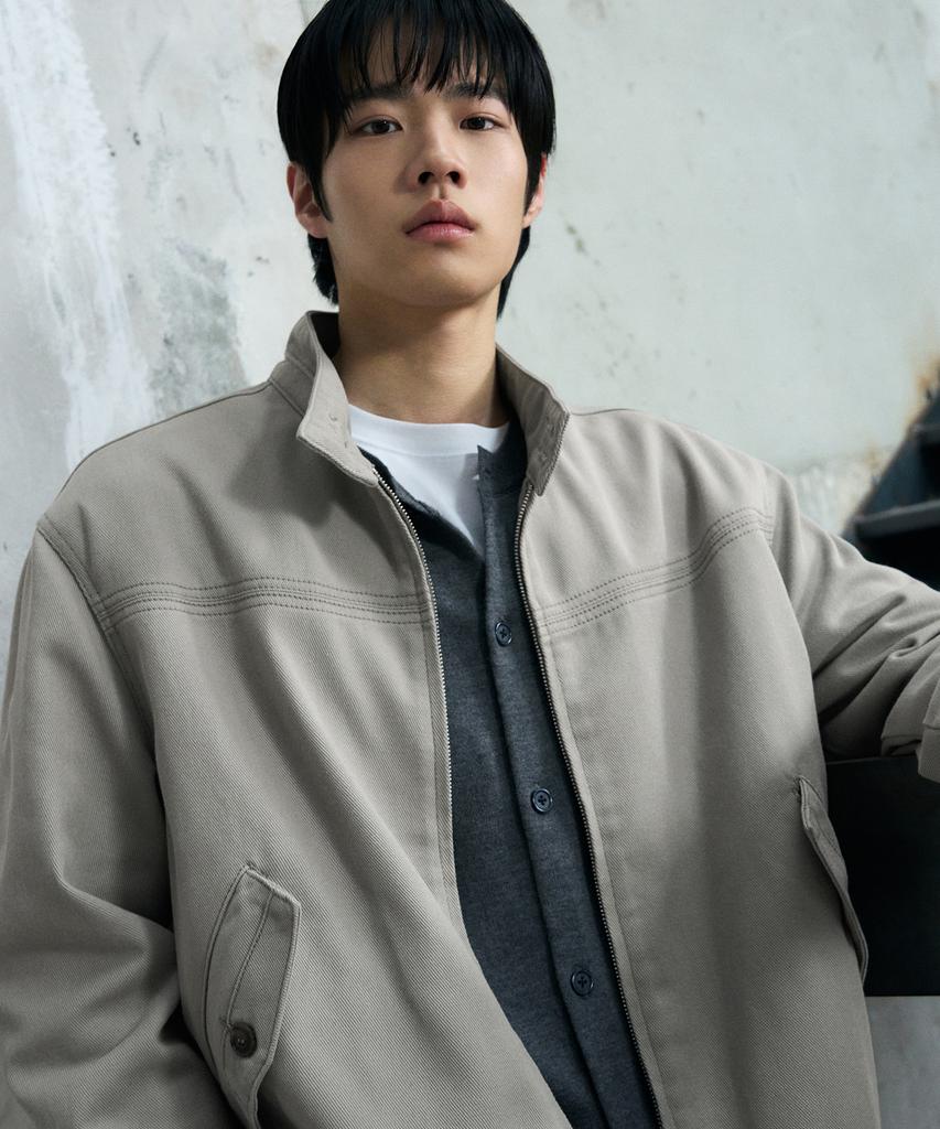 Draw Fit Eagle Harrington Washed Jacket [Light Grey]