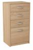 Comodino 45Cm 4S Quercia Sonoma 4 Cassetti Scaffale