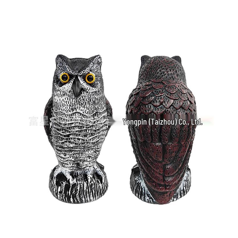 Garden Owl Bird Repellent Ornament - Realistic Head-Turning Design for Outdoor Decoration