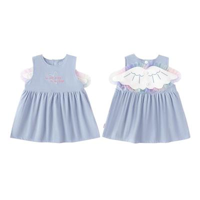Babylove Girls' Summer Sleeveless Cotton Embroidered Dress