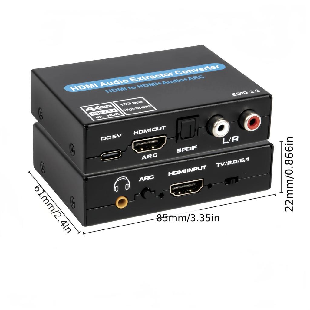 New HDMI 2.0 Audio Splitter with ARC, 4K@120Hz, 5.1 Optical Output