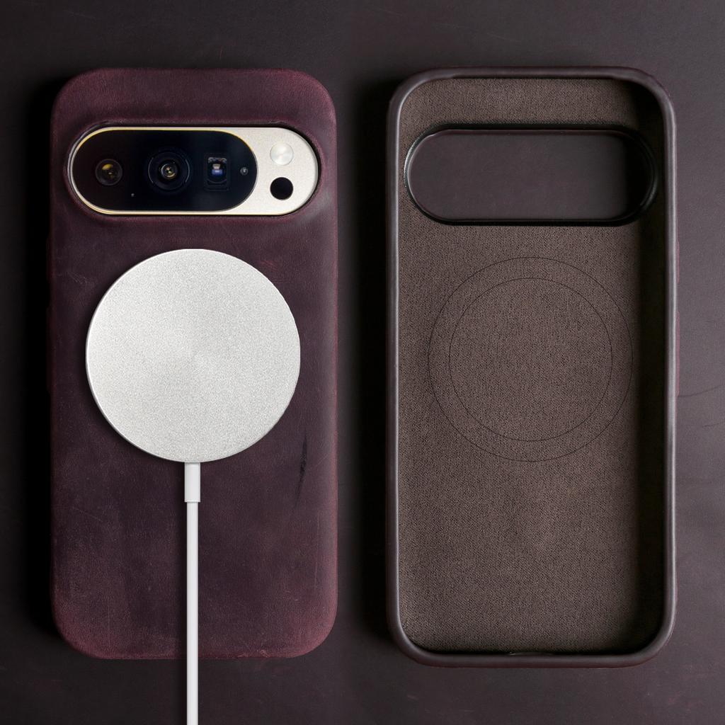 Crazy Horse Magnetische Echtleder Hülle für Google Pixel11 Pro XL 10 9 8 7 6 Rindsleder Schutzhülle für Magsafe Rückseiten Hüllen