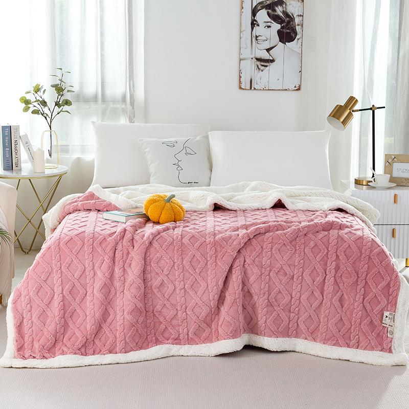 Tuff Lamb Fleece Nordic Sofa Blanket: Soft, Solid Color, Year-Round Use