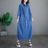 Women's Loose Denim Dress Casual Shirt Dress Outerwear