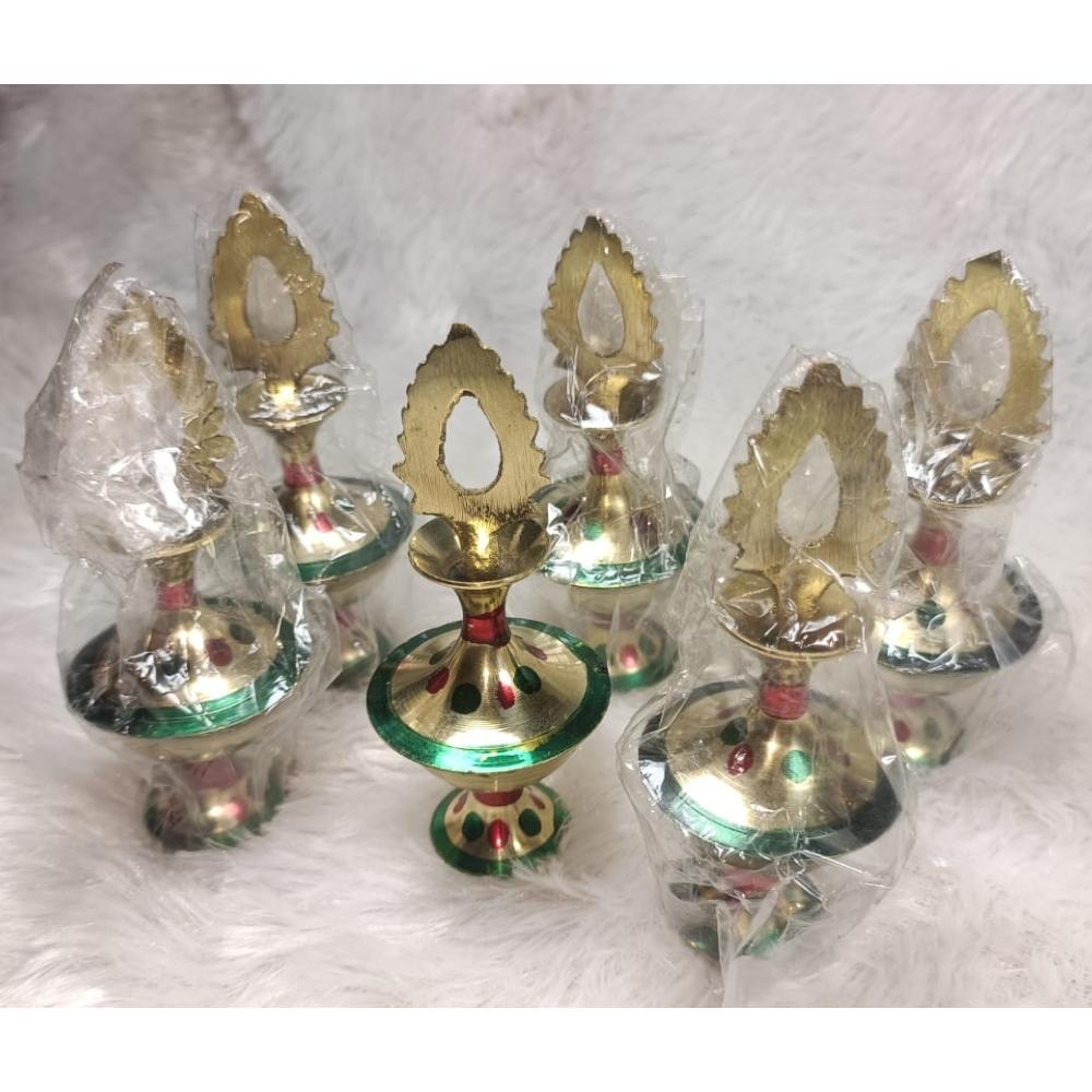 Antique And Handcrafted Brass Surmadani | Traditional Surma Holder & Applicator | Coloured Decorative Brass Bottle