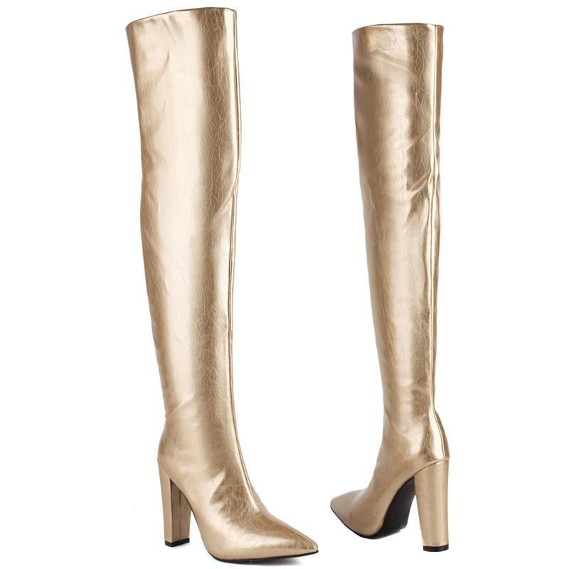 Patent Thigh High Boots Women Leather Sexy Point Winter Tall Long Party Dance Shoes Female 2025 New Trends Over the Knee Boots