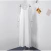 Womens Sleeveless Backless Layered Cami Dress A-Line Long Skirt Pure Color U-Neck Midi To Maxi