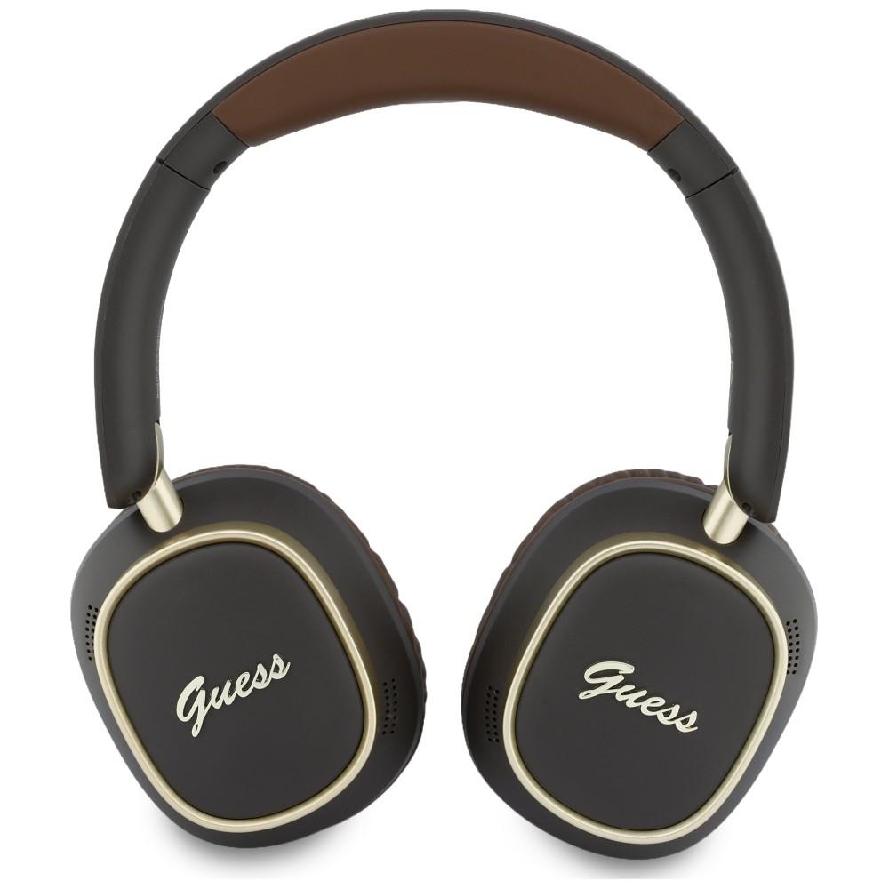 Guess Bluetooth ENC Rechteckig Metall Schriftzug Braun Over-Ear Kopfhörer