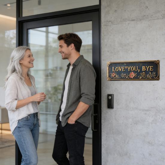 Älskar dig Hej Vintage Metallväggskylt Retro Rustik Stil Väggkonst Plakett för Hem Bar Hall Entré Garageport Dekor