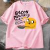 Fashion Hot Sale Kawaii Clothing Adventure Time Anime T Shirt for Men Jake and Finn Bacon Pancake Girl Boy Casual Cotton Tops