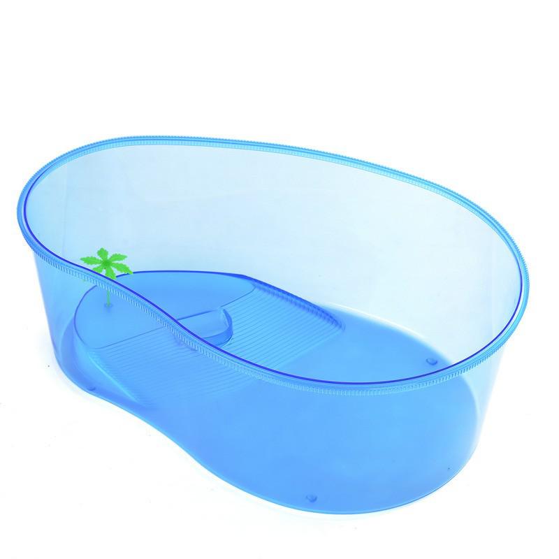Compact Transparent Plastic Fish & Turtle Tank with Climbing Platform