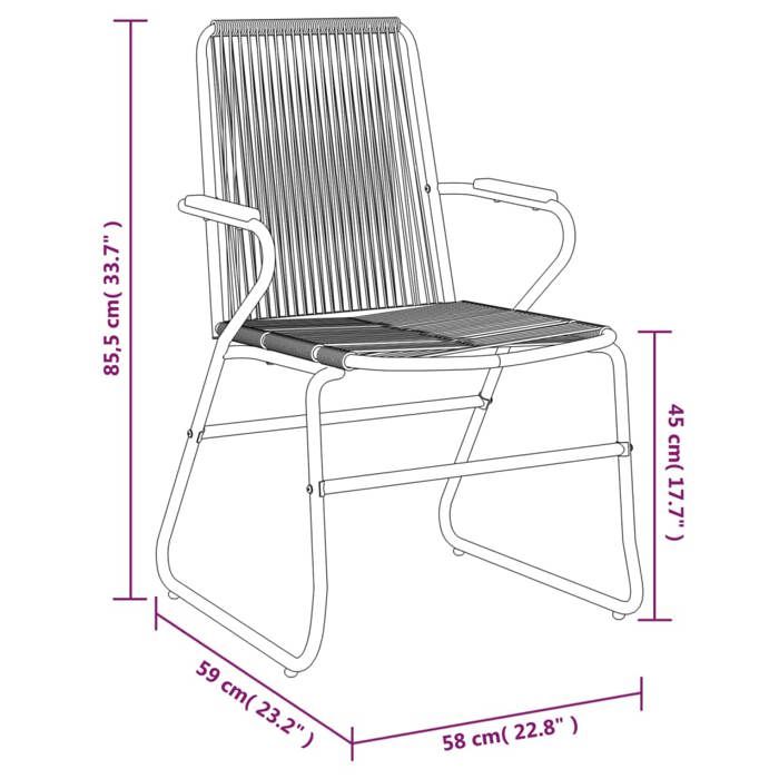 VidaXL Ensemble à manger de jardin 7 pcs Noir Rotin PVC, ensemble de salle à manger, ensemble de salle à manger d'extérieur, 3156577