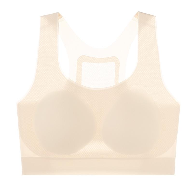 Development period seamless girls sports underwear running sports shock-proof primary school junior high school students I-shaped vest high school bra