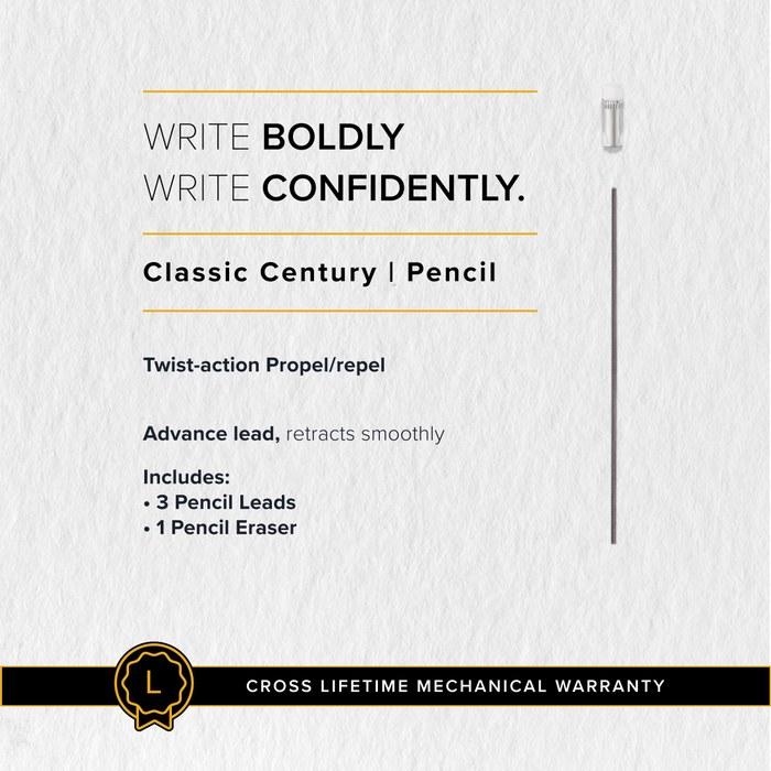 Cross Classic Century Gloss Chrome Mechanical Pencil 0.7mm - Premium Gift Box