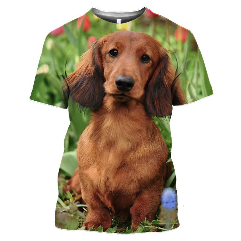Funny Animal The Dachshund Graphic T Shirts Men Summer Fashion Casual Quick-drying T-shirt 3D Printed Streetwear Tees Tops
