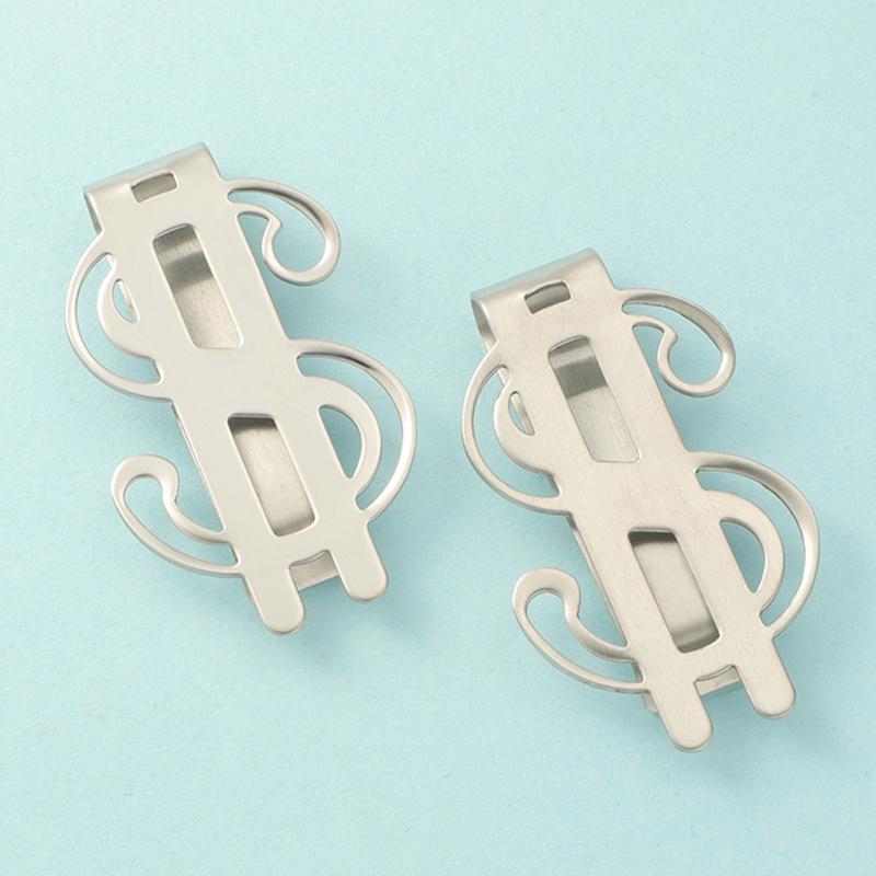 1Pcs Slim Money Clip Stainless Steel Cash Bills Credit Clip  Dollar Design  Coin Banknote Cash Clamp Holder